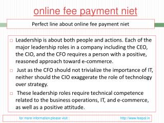View about online fee payment niet
