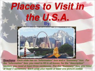 Places to Visit in the U.S.A.