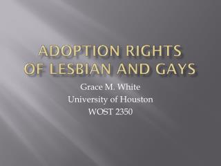 Adoption Rights of Lesbian and Gays