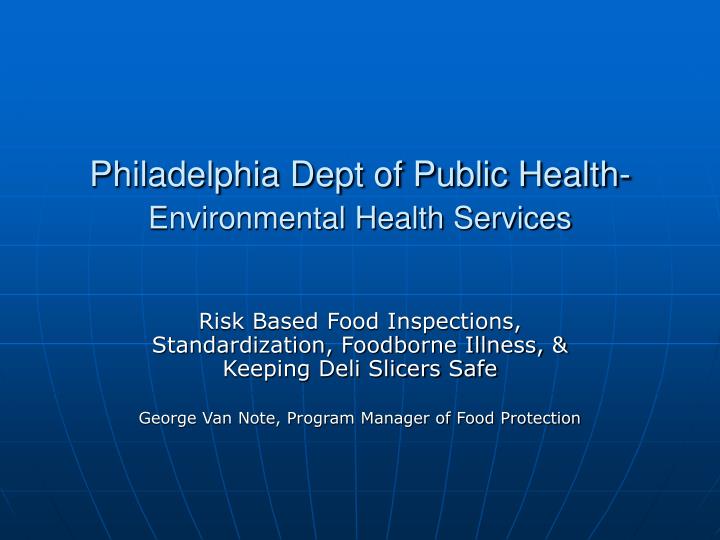 philadelphia dept of public health environmental health services