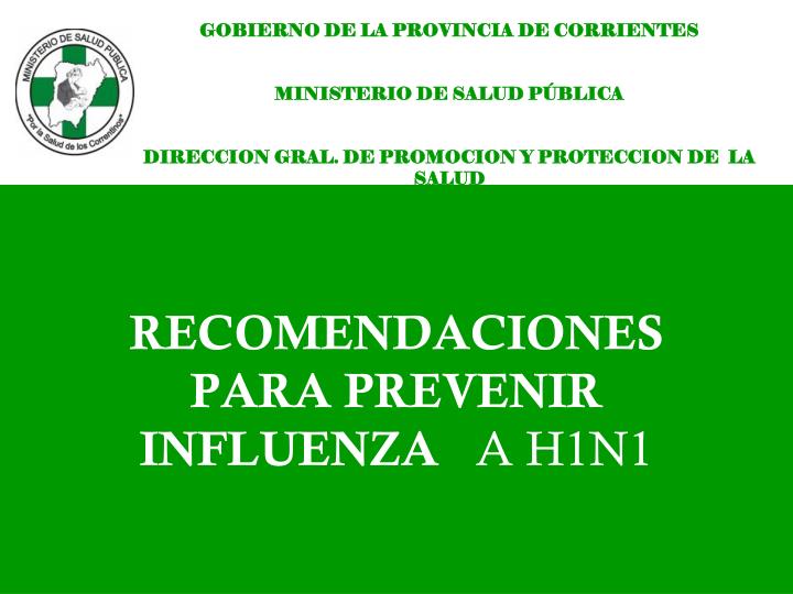 recomendaciones para prevenir influenza a h1n1