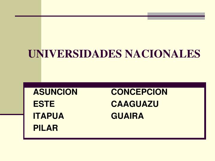 universidades nacionales
