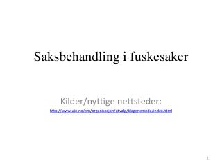 saksbehandling i fuskesaker