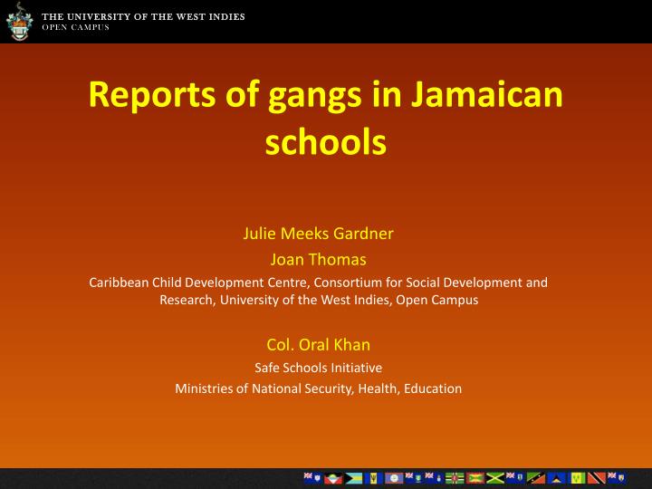 reports of gangs in jamaican schools