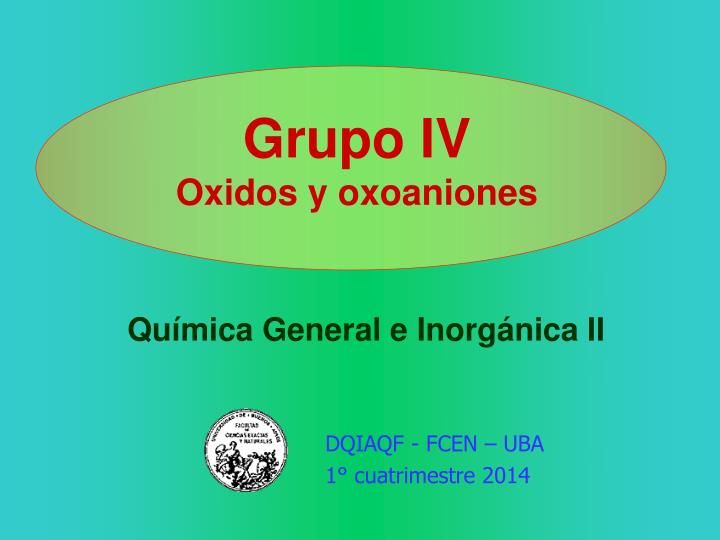 grupo iv oxidos y oxoaniones
