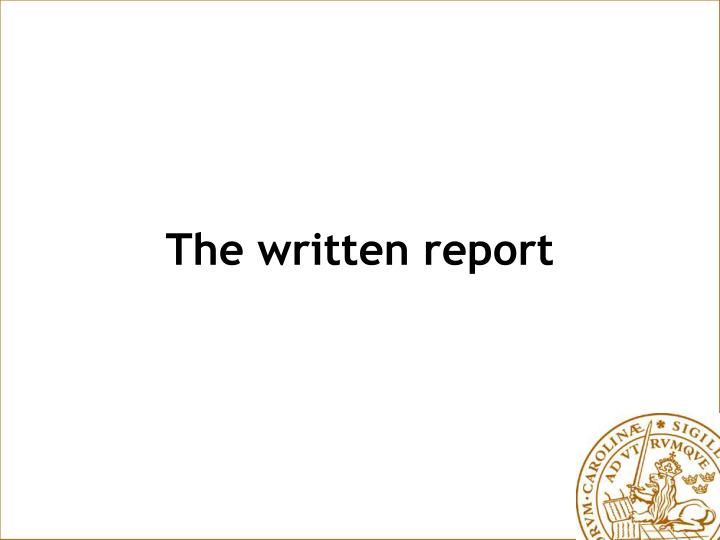 the written report