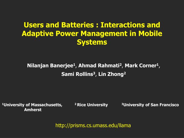 users and batteries interactions and adaptive power management in mobile systems