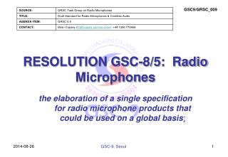 RESOLUTION GSC-8/5: Radio Microphones
