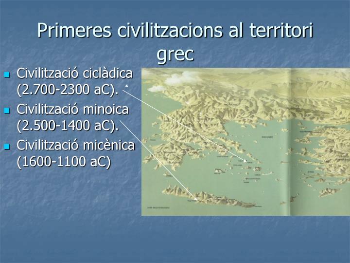 primeres civilitzacions al territori grec