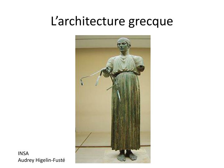 l architecture grecque