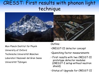 CRESST: First results with phonon light technique