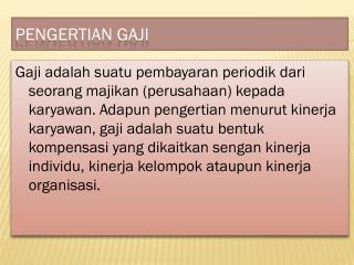 pengertian gaji