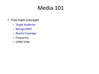 Media 101