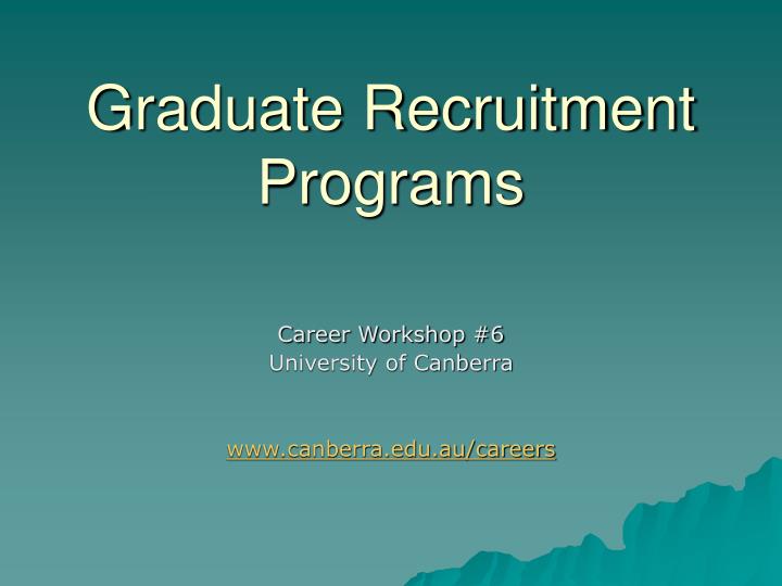 graduate recruitment programs