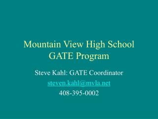 Mountain View High School GATE Program