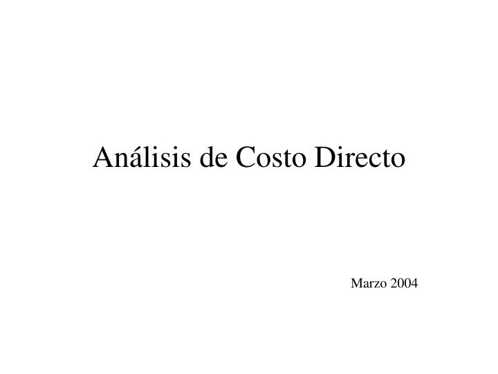 an lisis de costo directo