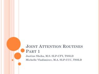 Joint Attention Routines Part 1