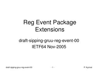 Reg Event Package Extensions