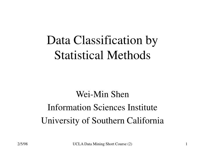 data classification by statistical methods