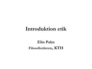 introduktion etik