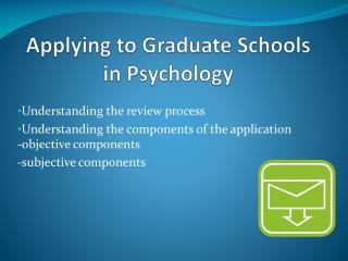 Applying to Graduate Schools in Psychology
