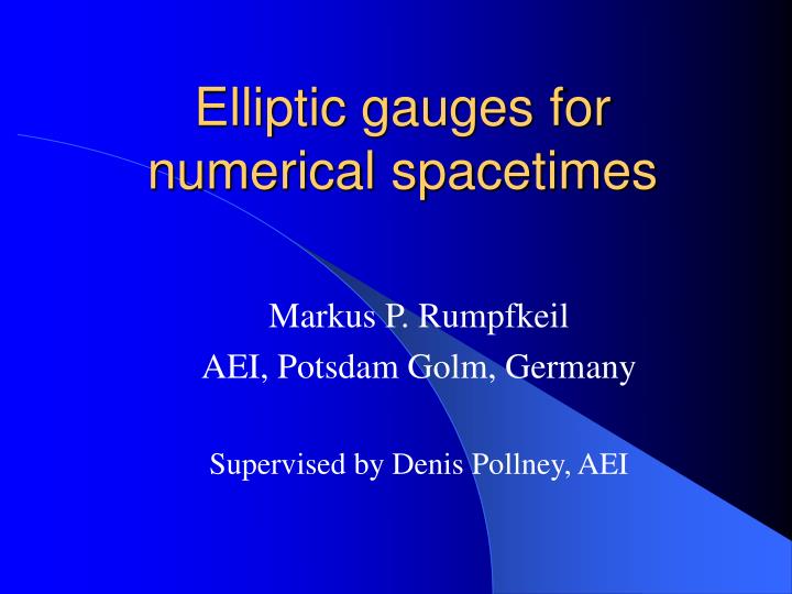 elliptic gauges for numerical spacetimes