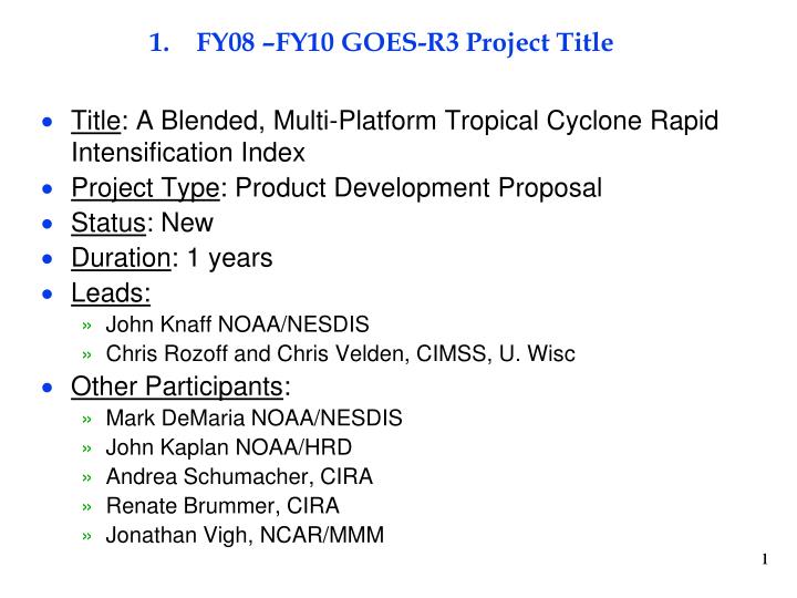 fy08 fy10 goes r3 project title