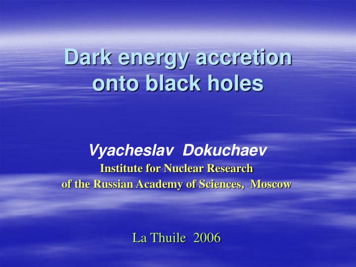 dark energy accretion onto black holes