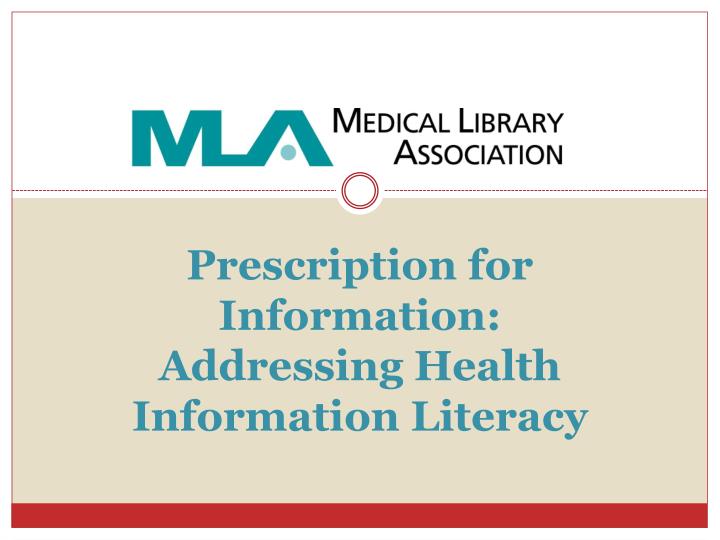 prescription for information addressing health information literacy