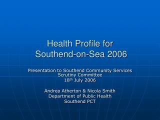 Health Profile for Southend-on-Sea 2006