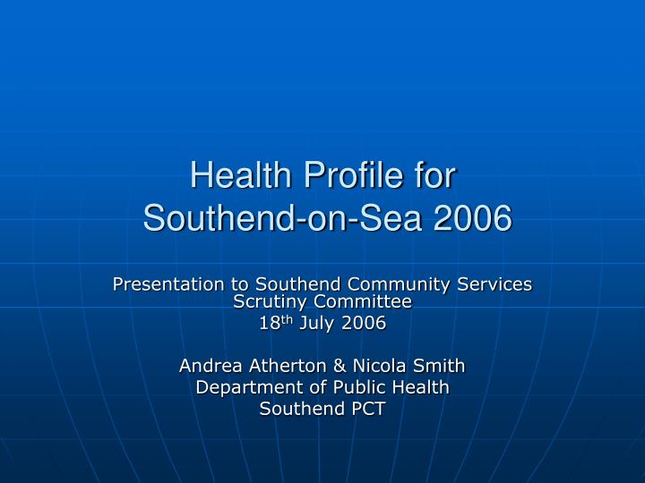 health profile for southend on sea 2006