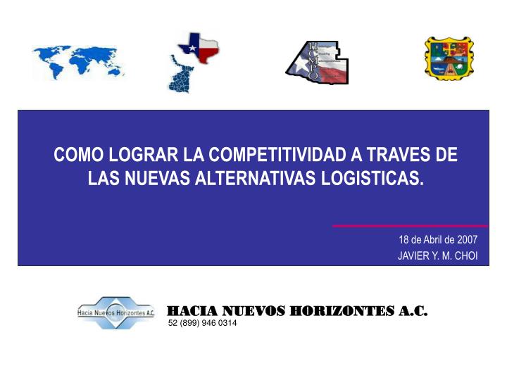 como lograr la competitividad a traves de las nuevas alternativas logisticas