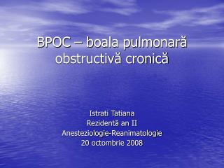 bpoc boala pulmonar obstructiv cronic