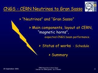 CNGS - CERN Neutrinos to Gran Sasso