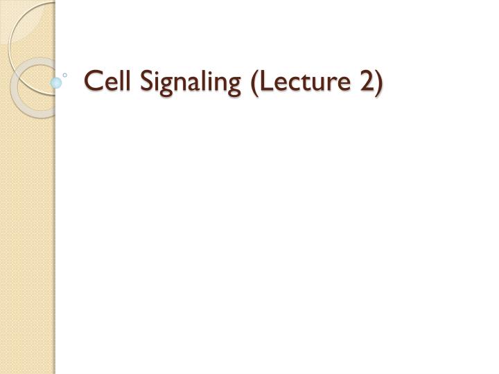 cell signaling lecture 2