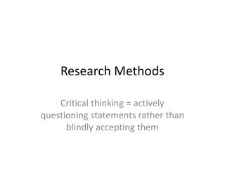 research methods