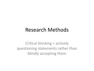 Research Methods