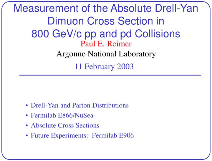 measurement of the absolute drell yan dimuon cross section in 800 gev c pp and pd collisions