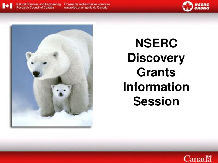 nserc discovery grants information session