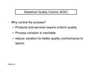 Statistical Quality Control (SQC)