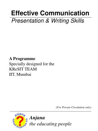 Effective Communication Presentation &amp; Writing Skills