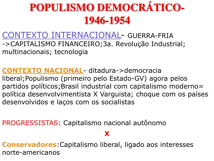 populismo democr tico 1946 1954