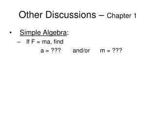 other discussions chapter 1
