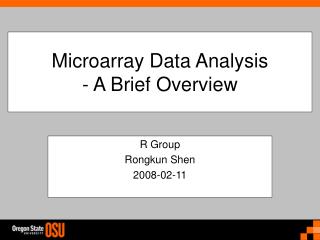 Microarray Data Analysis - A Brief Overview