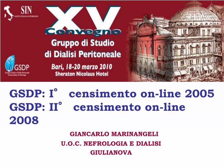 gsdp i censimento on line 2005 gsdp ii censimento on line 2008