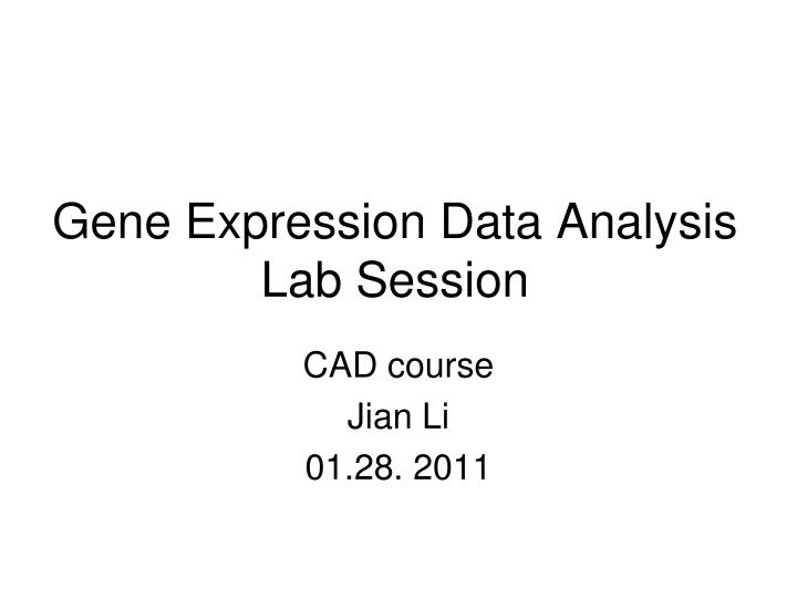 gene expression data analysis lab session