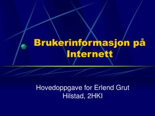 brukerinformasjon p internett