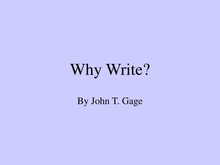 why write