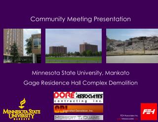 Community Meeting Presentation Minnesota State University, Mankato