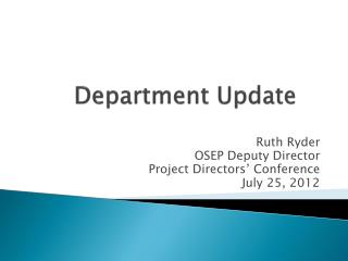 Department Update